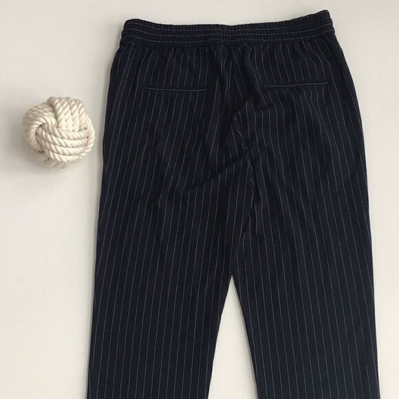 Mango casual Navy Blue white pinstripe jogger pant - Picture 13 of 15